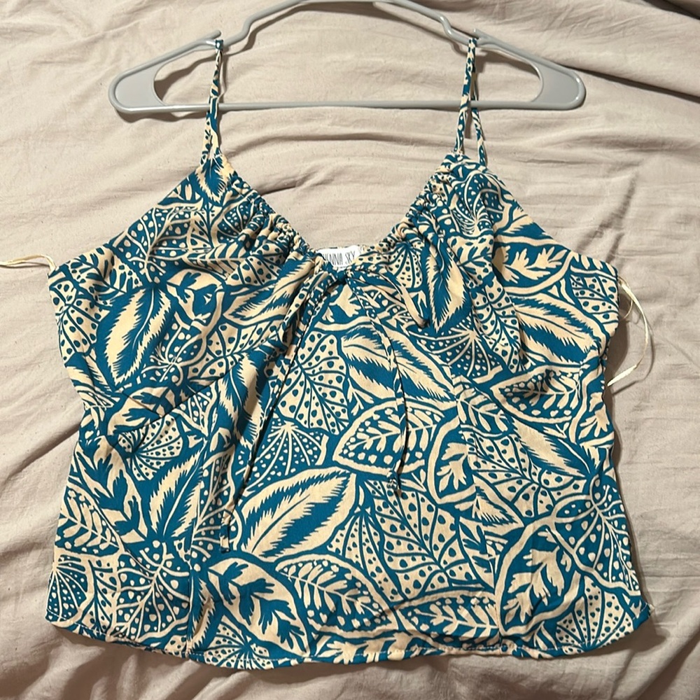 Teal and tan tank